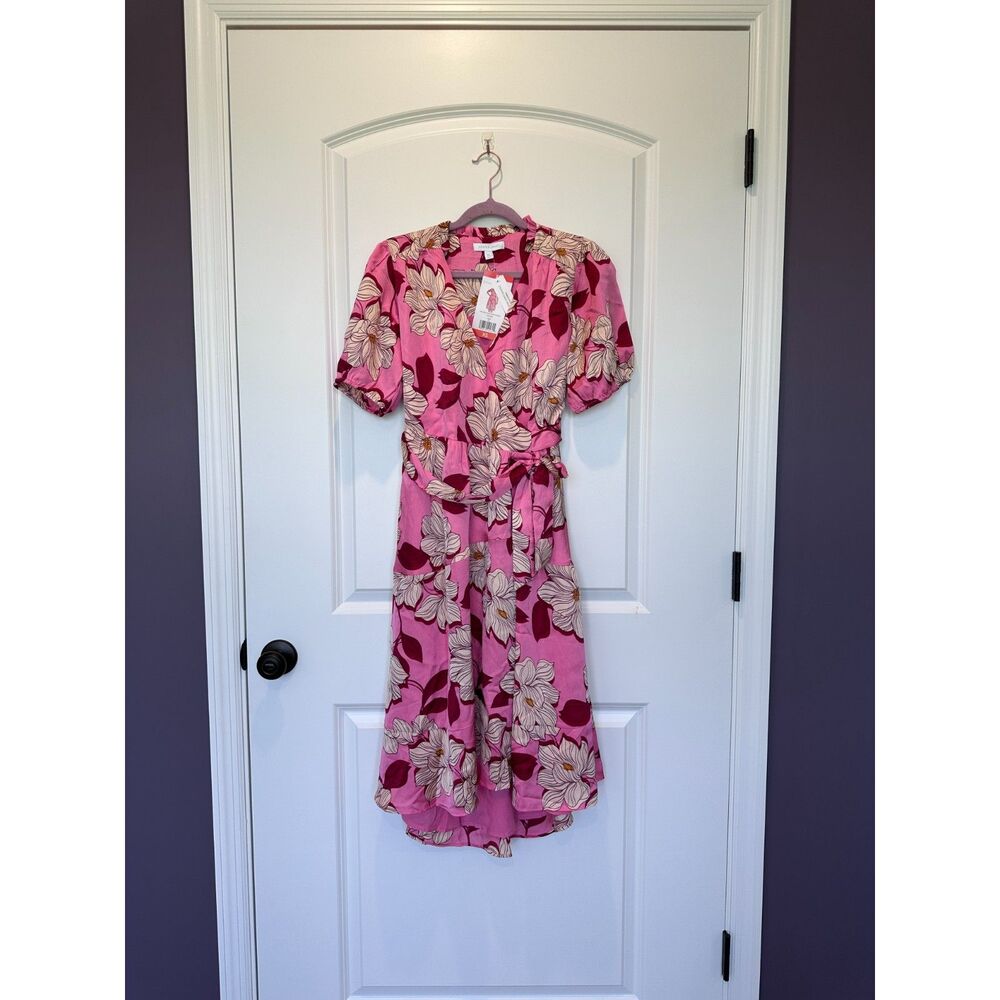 NWT Draper James Floral Wrap Dress Pink Size XS